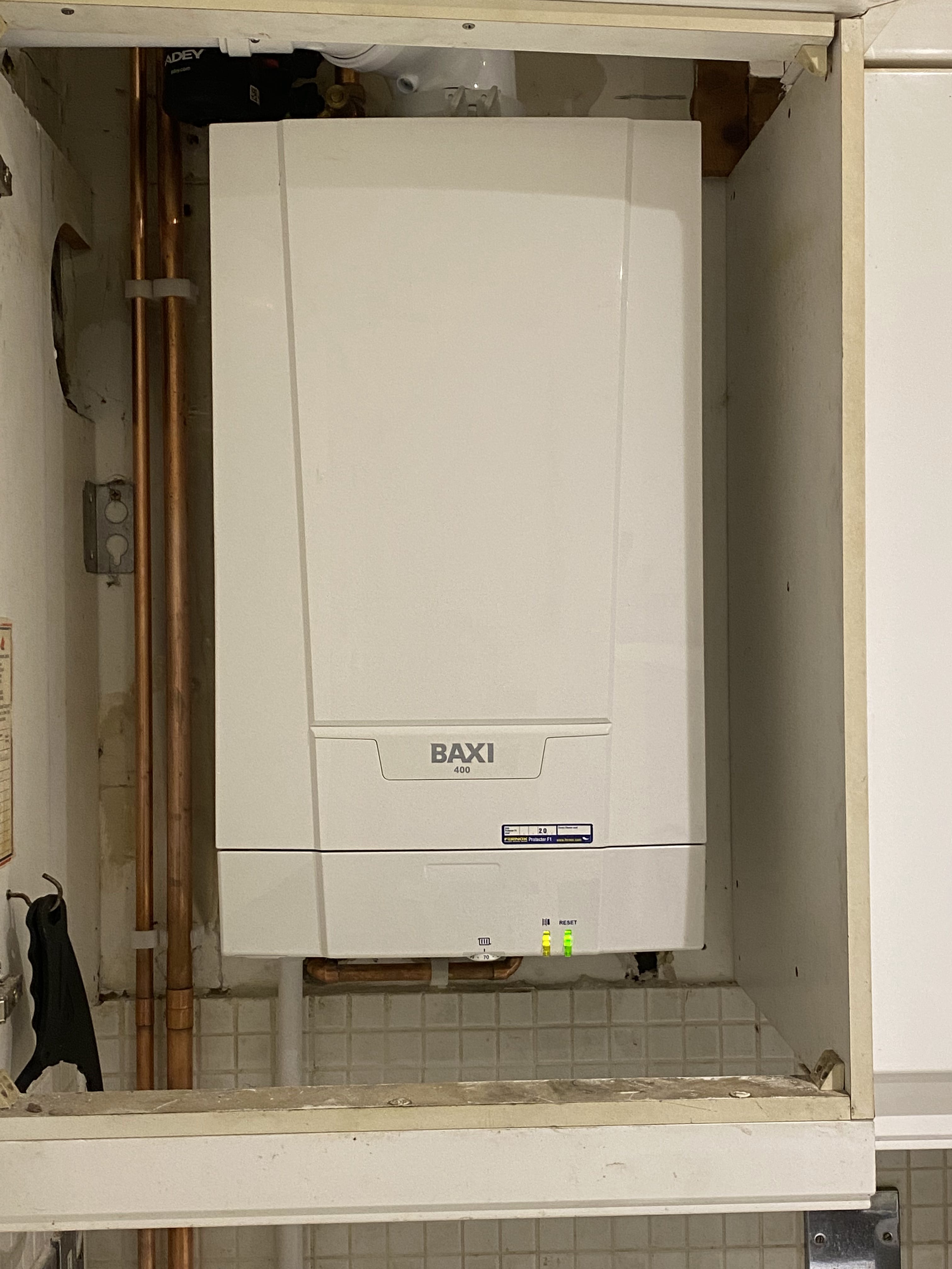 New Baxi Heat only boiler installation