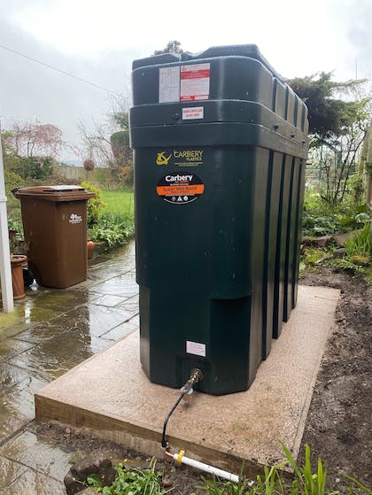 1000 litre bonded oil tank installation with new concrete pad